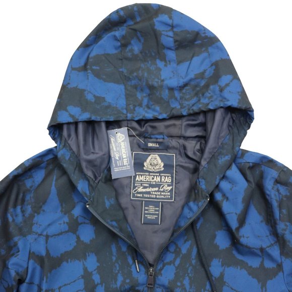 AMERICAN RAG Shibori Blue Hooded light Jacket - Picture 6 of 6